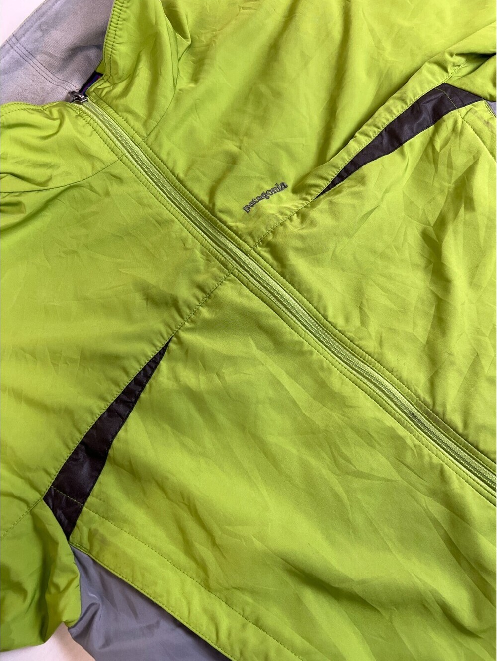 Patagonia Men M Full Zip Jacket Green Grey Windbreaker Outdoor Lightweight - Picture 7 of 14
